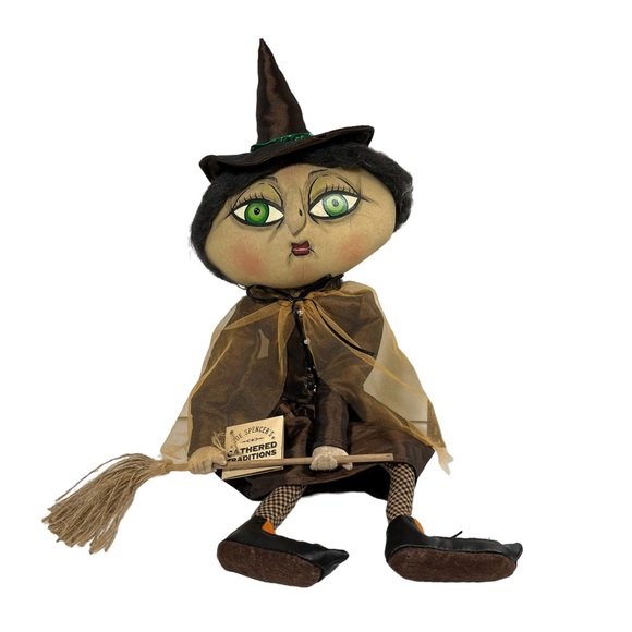 GATHERED TRADITIONS by Joe Spencer Matilda the Witch Halloween Folk Art Doll NWT - Picture 3 of 8